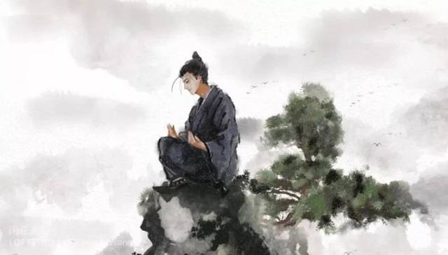 道士夜观月轮，独胆似月之心毫光闪耀