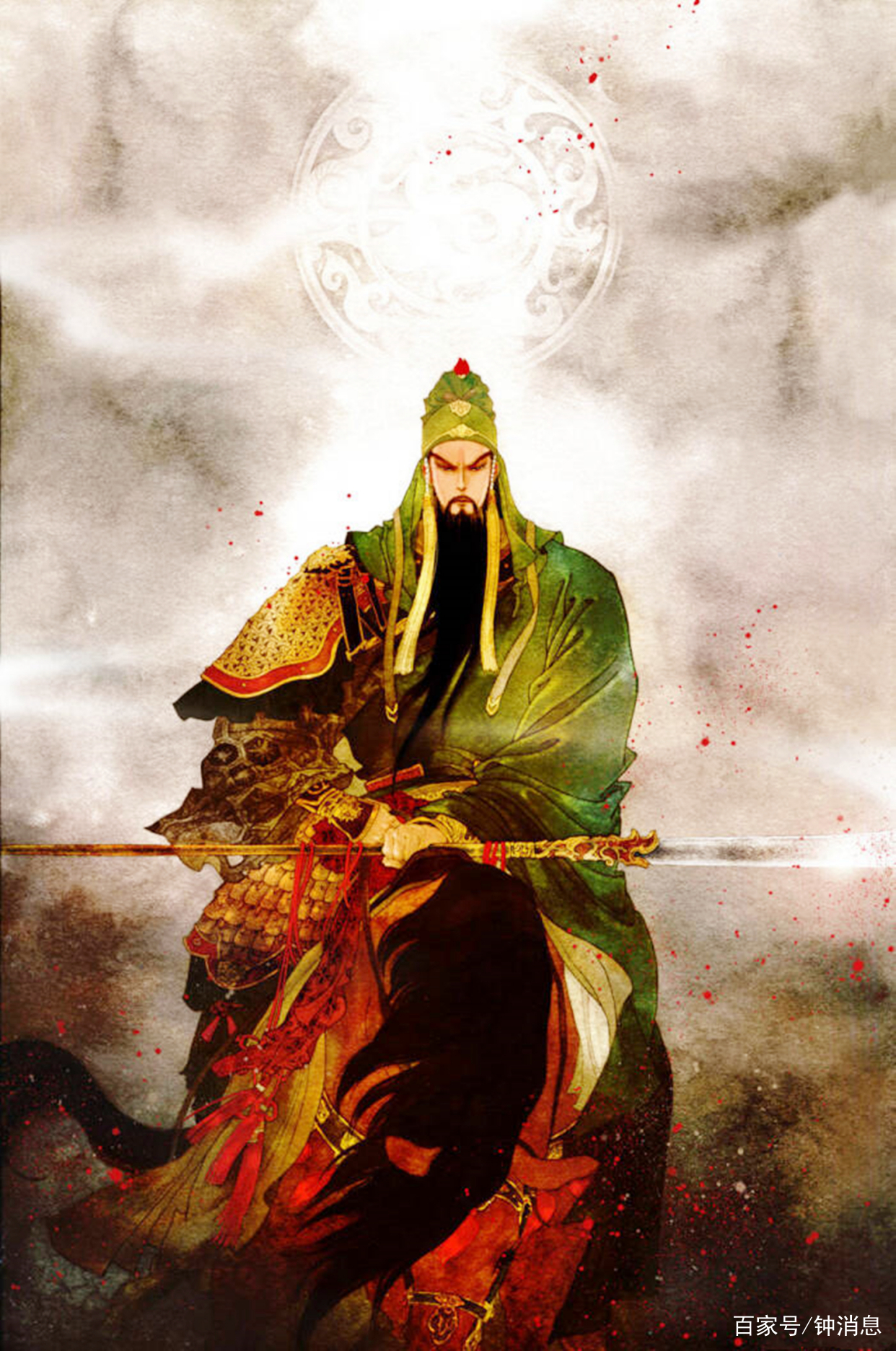 关羽独胆挥刀，刀锋闪耀锐意斩敌